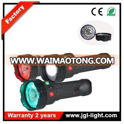 Guangzhou factory JGL RGW Warning CREE 3W LED Torch 210lm brightness Railway Signal Rechargeable Flashlight Model 5JG-A370